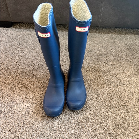 New Without Tags Hunter Original Tall Navy Waterproof Boots - Picture 2 of 9